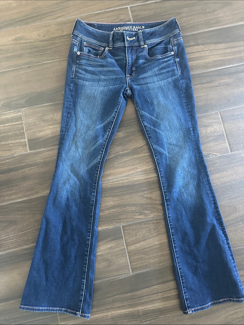 American Eagle Outfitters Dark Blue kick boot Jeans - Women's 4 short